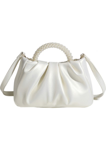 Tatlı Kız Buruşuk Inci Çanta Kadın 2023 Yeni Hafif Lüks Niş Bulut Omuz Çantası Messenger Çanta (Yurt Dışından)