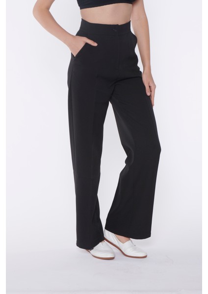 Siyah Yüksek Bel Palazzo Pantolon modelleri