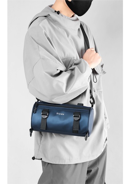 Yeni Film Kaplı Erkek Çantası Tek Omuz Messenger Silindir Çanta Hong Kong Tarzı Trend Fonksiyonu Silindir Çanta Gelgit Marka Erkek Göğüs Çantası (Yurt Dışından) modelleri