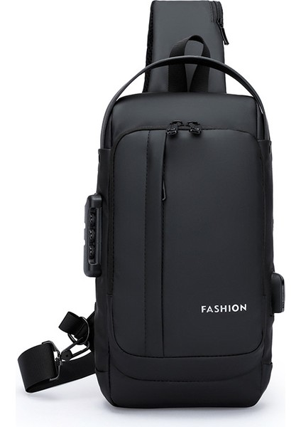 Erkek Göğüs Çantası Hırsızlık Şifresi Kilidi Tek Omuz Sırt Çantası Messenger Çanta Su Geçirmez Çanta Yaz Açık Lokomotif Göğüs Çantası (Yurt Dışından)