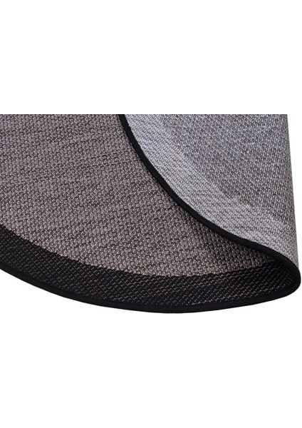 Halıca S-9715 Jüt Sisal Gri Siyah Dekoratif Yuvarlak Halı modelleri