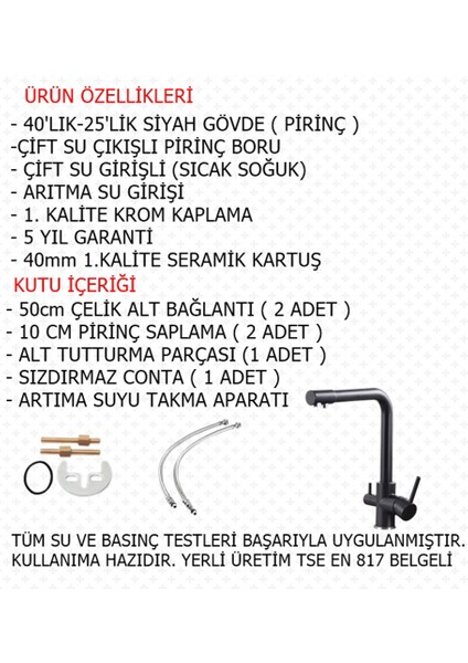 Vos Versa Yms Arıtmalı Mutfak Bataryası 40 K. Metal Siyah AB-110S