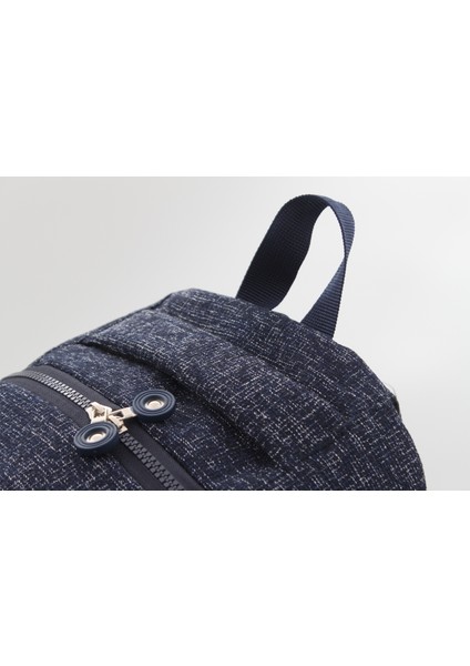 Collina Unisex Imperteks Kumaş Su Geçirmez Büyük Boy Çok Gözlü Lacivert Seyahat Sırt Çantası Okul Çantası RC-S001F
