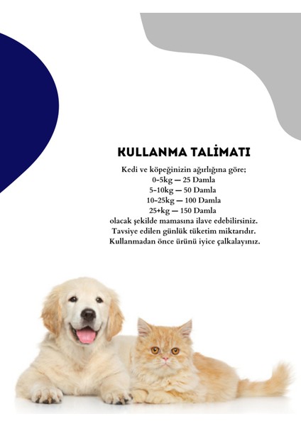 Fish Oil + Improvement 100 ml (Kedi ve Köpek Için Balık Yağı Omega 3 - Omega 6 %100 Doğal Içerik)