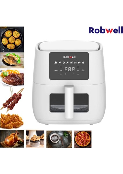 Robx AS27 Airfryer Yeni Nesil Halojen Isı Sistemli 1700W 6lt Dokumatik ekran