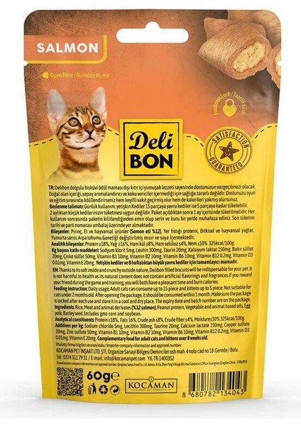 Crunchy Içi Dolgulu Ödül Bisküvisi Somonlu 60GR