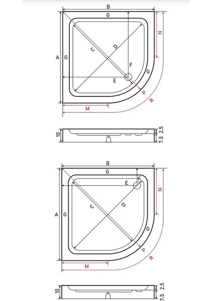 100X100 Frey Oval Slimblok Duş Teknesi (H:10 Cm) fiyatları