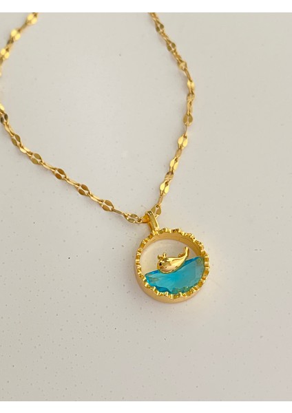 Halkanın Huzuru Büşra Gold Çelik Kolye