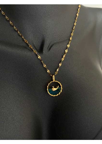 Halkanın Huzuru Büşra Gold Çelik Kolye