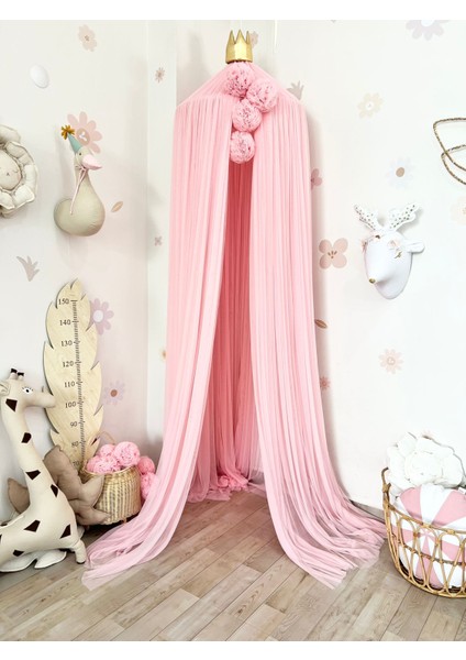 , Çocuk Odası Tül Cibinlik, Pembe Tül Cibinlik Yoğun Pileli. modelleri