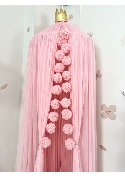 , Çocuk Odası Tül Cibinlik, Pembe Tül Cibinlik Yoğun Pileli. indirimleri