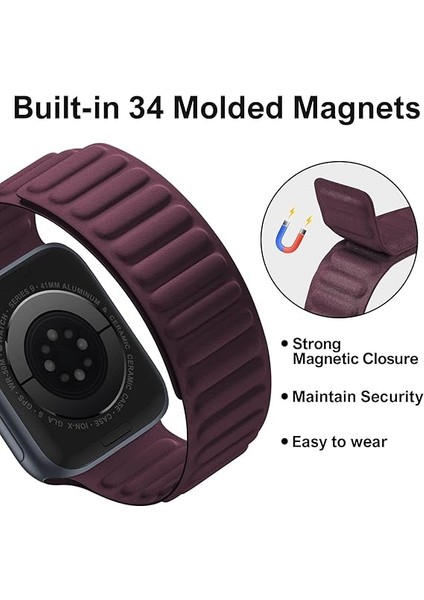 Apple Watch 42/44/45/46/49mm Kordon FineWoven İnce Dokuma Manyetik Baklalı 2/3/4/5/6/se/7/8/9/10/ultra modelleri