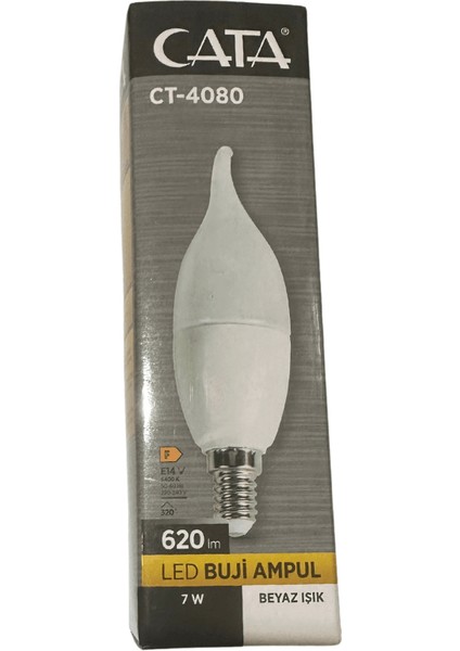 CT-4080 7W 6400K (Beyaz Işık) E14 Duylu LED Kıvrık Buji Ampul (2 Adet)