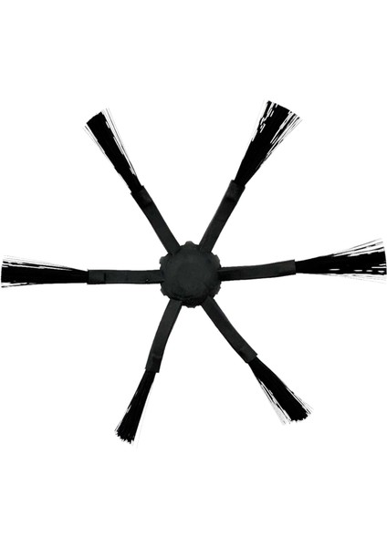 Xiaomi Uyumlu Mop 2 Pro, Mop 2 Ultra, Mop Pro 2+ 3D Robot Süpürge 2li 6 Kollu Yan Fırça Siyah