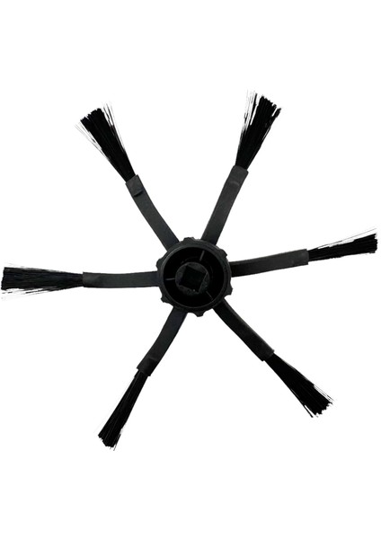 Xiaomi Uyumlu Mop 2 Pro, Mop 2 Ultra, Mop Pro 2+ 3D Robot Süpürge 2li 6 Kollu Yan Fırça Siyah