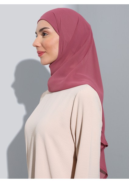 ST103-BONELİ Şifon Oval Eşarp 55 Bögürtlen - Gul Kurusu - Ecardin modelleri