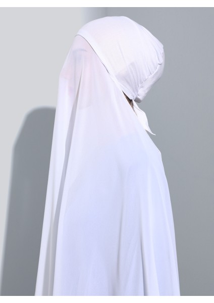 ST103-BONELİ Şifon Oval Eşarp 02 Beyaz - Beyaz - Ecardin modelleri