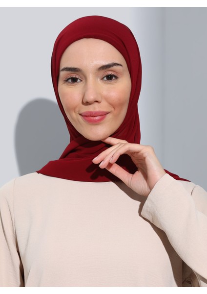 ST103-BONELİ Şifon Oval Eşarp 06 Bordo - Bordo- Ecardin fiyatları