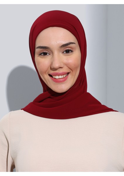 ST103-BONELİ Şifon Oval Eşarp 06 Bordo - Bordo- Ecardin fırsatları