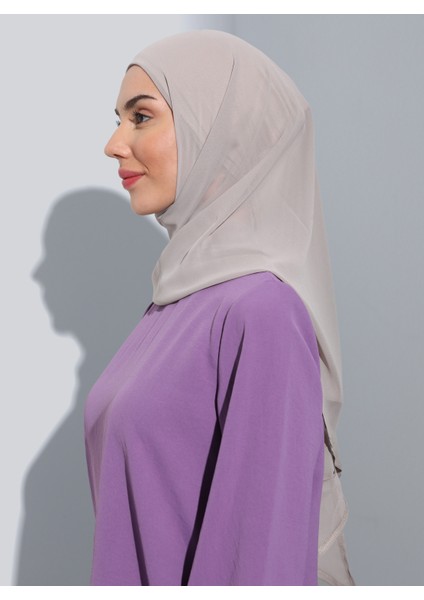 ST103-BONELİ Şifon Oval Eşarp 53 Taş- Taş Rengi - Ecardin fırsatları