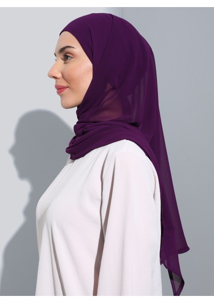 ST103-BONELİ Şifon Oval Eşarp 19 Mor - Mor - Ecardin fiyatları