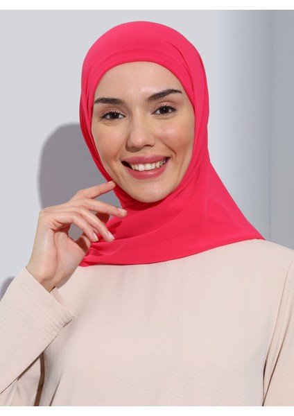 ST103-BONELİ Şifon Oval Eşarp 62 Pers Gülü - Gül- Ecardin