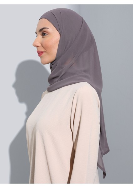 ST103-BONELİ Şifon Oval Eşarp 64 Kül Gri - Gri- Ecardin fiyatları