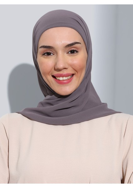 ST103-BONELİ Şifon Oval Eşarp 64 Kül Gri - Gri- Ecardin fırsatları