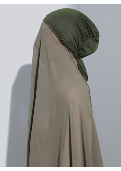 ST103-BONELİ Şifon Oval Eşarp 40 Kına Yeşil - Yeşil - Ecardin fiyatları