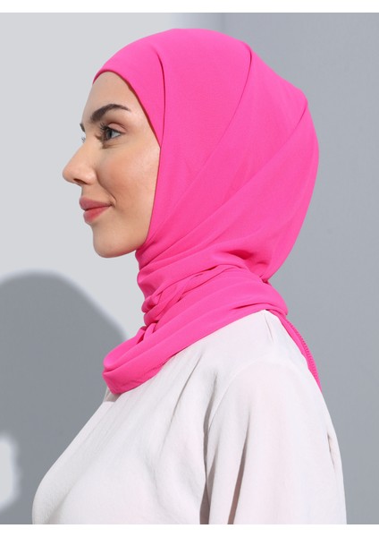 ST103-BONELİ Şifon Oval Eşarp 25 Fuşya - Fuşya - Ecardin fiyatları