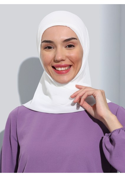 ST103-BONELİ Şifon Oval Eşarp 05 Krem - Krem - Ecardin