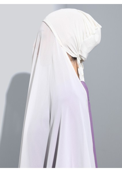 ST103-BONELİ Şifon Oval Eşarp 05 Krem - Krem - Ecardin fiyatları