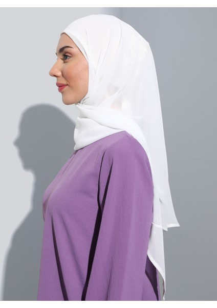 ST103-BONELİ Şifon Oval Eşarp 05 Krem - Krem - Ecardin fırsatları