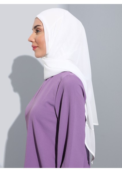 ST111-HİJABLI Şifon Oval Eşarp 05 Krem - Krem - Ecardin modelleri