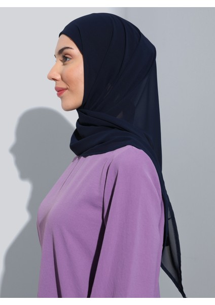 ST103-BONELİ Şifon Oval Eşarp 03 Lacivert - Lacivert - Ecardin fiyatları