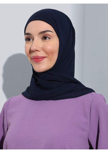 ST103-BONELİ Şifon Oval Eşarp 03 Lacivert - Lacivert - Ecardin fırsatları