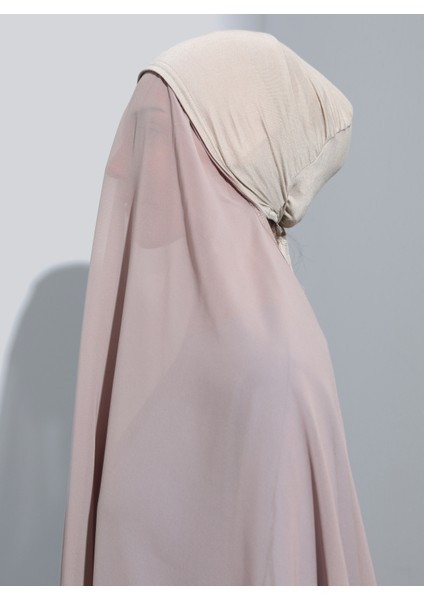 ST103-BONELİ Şifon Oval Eşarp 10 Açık Vizon- Açık Vizon - Ecardin modelleri