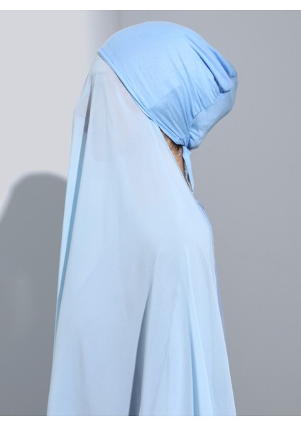 ST103-BONELİ Şifon Oval Eşarp 30 Bebe Mavi - Bebe Mavisi - Ecardin modelleri