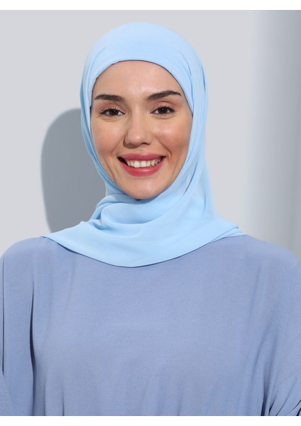 ST103-BONELİ Şifon Oval Eşarp 30 Bebe Mavi - Bebe Mavisi - Ecardin fırsatları