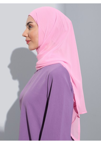 ST103-BONELİ Şifon Oval Eşarp 36 Pembe - Pembe - Ecardin fırsatları