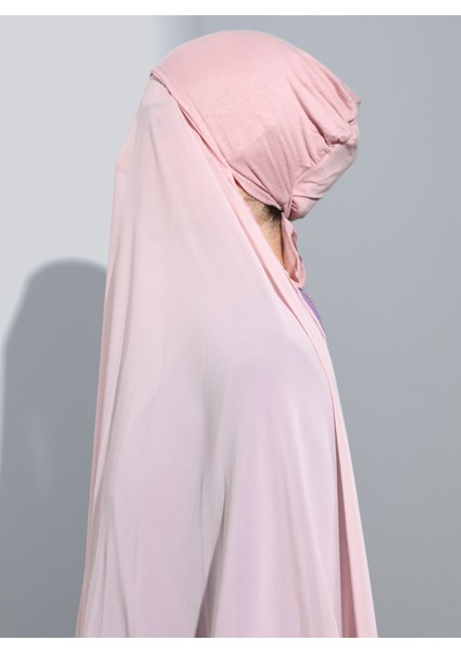 ST103-BONELİ Şifon Oval Eşarp 56 Açık Pudra - Pudra - Ecardin modelleri