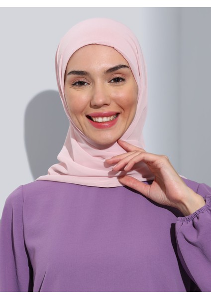 ST103-BONELİ Şifon Oval Eşarp 56 Açık Pudra - Pudra - Ecardin fırsatları