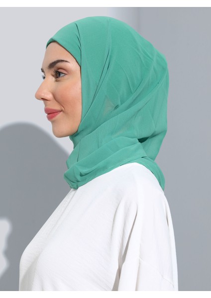 ST103-BONELİ Şifon Oval Eşarp 72 Su Yeşili - Su Yeşili - Ecardin fiyatları