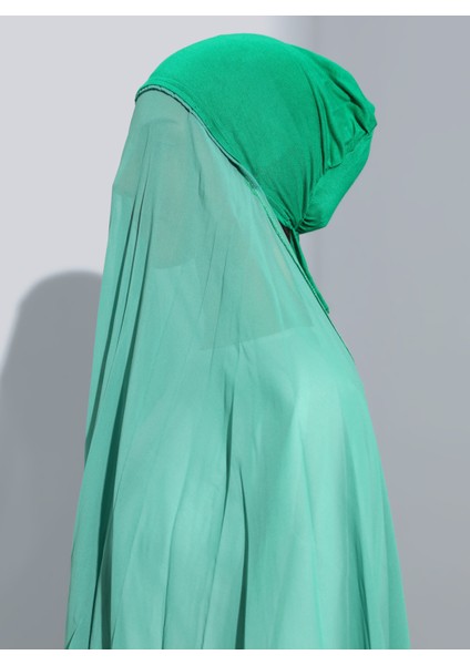 ST103-BONELİ Şifon Oval Eşarp 72 Su Yeşili - Su Yeşili - Ecardin modelleri