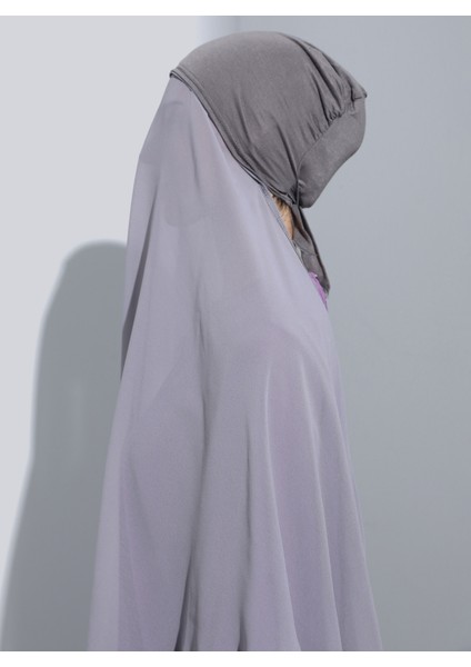 ST103-BONELİ Şifon Oval Eşarp 27 Koyu Gri - Koyu Gri - Ecardin modelleri