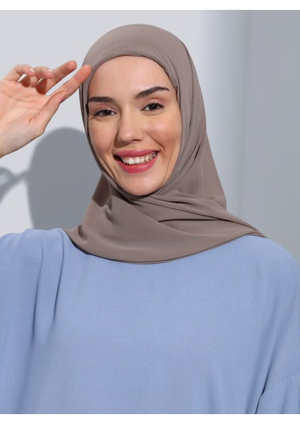 ST111-HİJABLI Şifon Oval Eşarp 09 Koyu Vizon- Koyu Vizon - Ecardin fiyatları