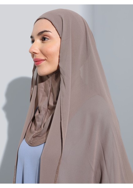 ST111-HİJABLI Şifon Oval Eşarp 09 Koyu Vizon- Koyu Vizon - Ecardin modelleri