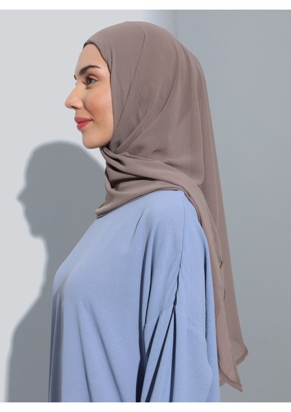 ST111-HİJABLI Şifon Oval Eşarp 09 Koyu Vizon- Koyu Vizon - Ecardin fırsatları