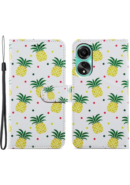 Oppo A38 4g Vaka Deseni Baskılı Pu Deri Stand Cüzdan Telefon Kapağı (Yurt Dışından)