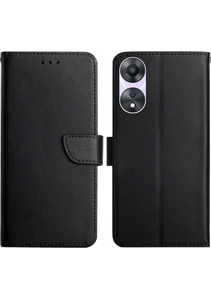 Oppo A18 4g / A38 4g Kasa Nappa Dokün Güney Inkir Deri Telefon Kapağı (Yurt Dışından)